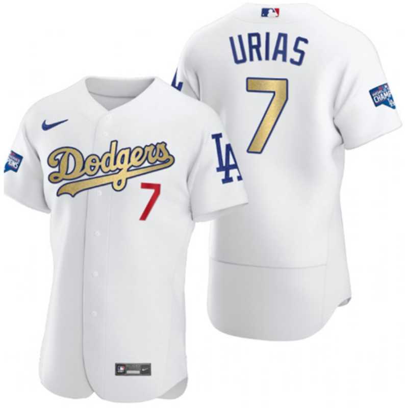 Dodgers 7 Julio Urias White Gold Nike 2020 World Series Champions Flexbase Jersey Dzhi,We sell and wholesale Dodgers 7 Julio Urias White Gold Nike 2020 World Series Champions Flexbase Jersey Dzhi on line form chian!